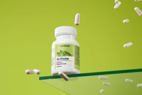Griffonia – complemento alimenticio.  Peso neto: 13 g.